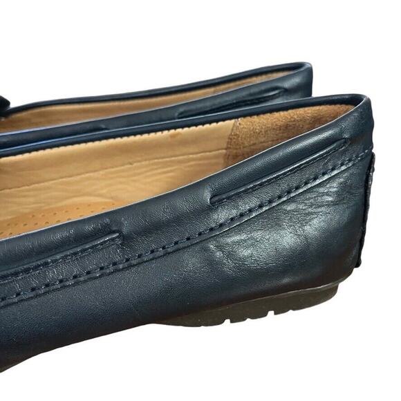 Sebago Meriden Kiltie Navy Leather Womens Driving Loafers Flats Slip On Shoes 10 - Picture 9 of 16
